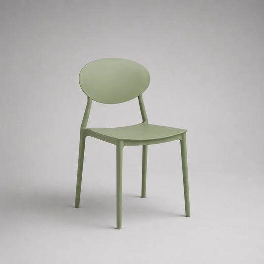 Chaise empilable en polypropylène vert sauge, 50 × 52 × 80 cm