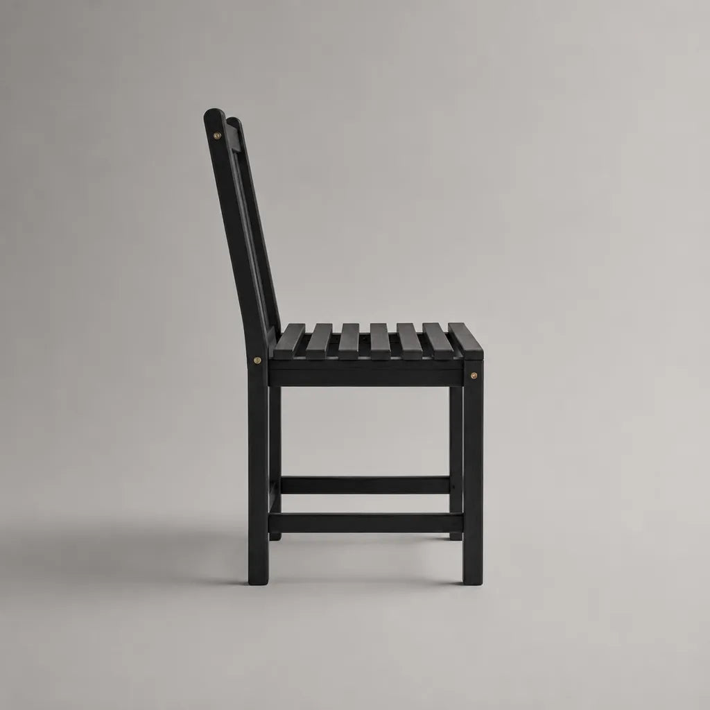 Chaise de jardin pliante en bois noir, 46 × 55 × 89 cm