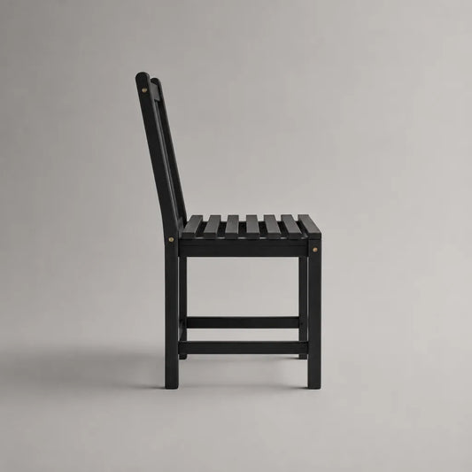 Chaise de jardin pliante en bois noir, 46 × 55 × 89 cm